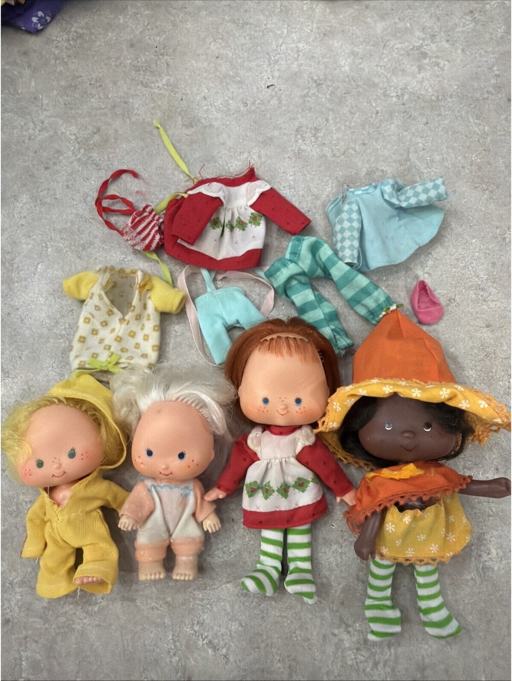 Vintage Strawberry Shortcake Lot Orange Blossom Dolls 4 Dolls And Clothes As Is
